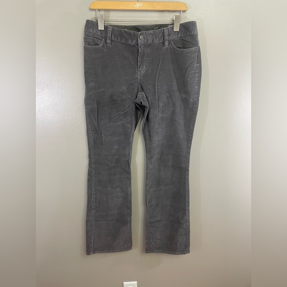 Eddie Bauer Classic Barely Boot Corduroy Jeans pants Size 10 stretch charcoal